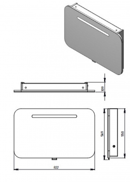 Зеркальный шкаф ЮВЕНТА Prato PrM-90 белая