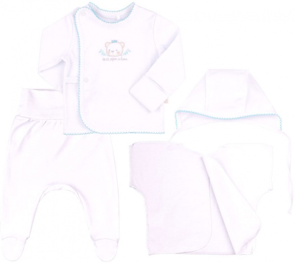 Комплект для новонароджених Bembi КП222 білий із блакитним р.56 5222001130.140 