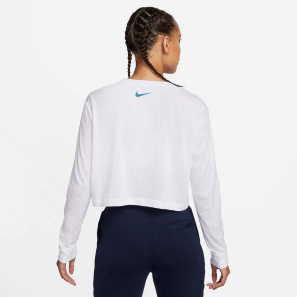 Футболка Nike W NKCT DF TEE LS SLAM CROP DZ3797-100 р.S белый