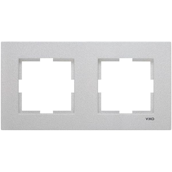 Рамка Viko Novella двойная серебряная