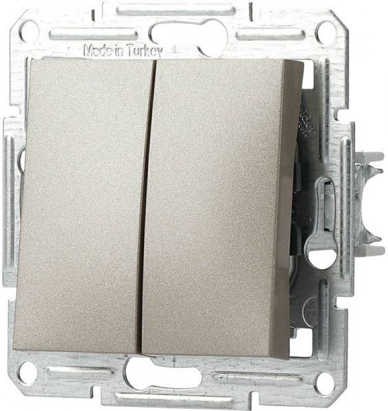 Переключатель проходной двухклавишный Schneider Electric Asfora 10 А 250В IP20 бронзовый EPH0600169