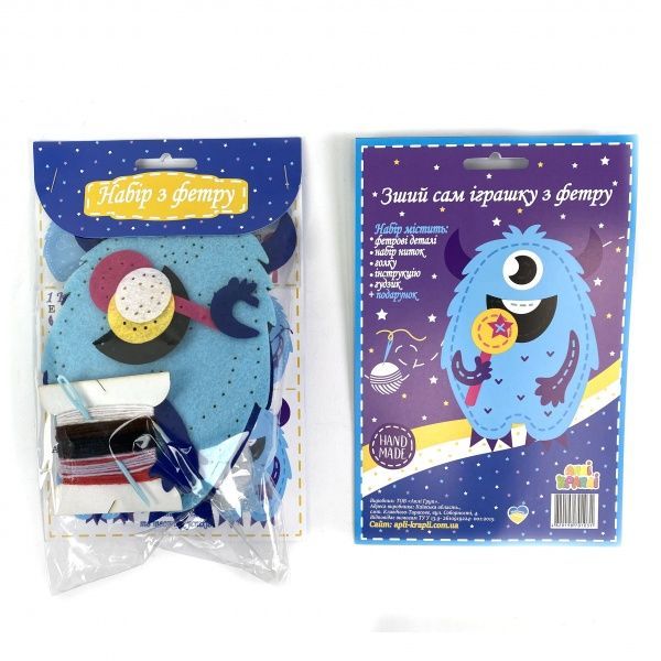 Набір з фетру Зший сам іграшку Монстрик з цукеркою Аплі-Краплі 