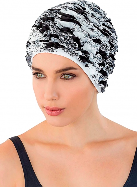 Шапочка для плавания Fashy SS22 3449 22 one size черный с белым
