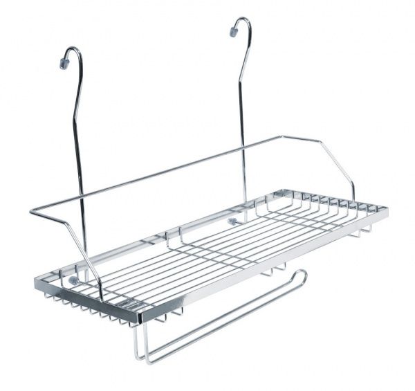 Полиця Lemax MX-429 з тримачем для рушників 395х215х300 мм хром
