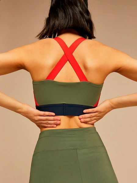 Бра Tommy Hilfiger BLOCKED BRA MID LOGO S10S100264302 S оливковый