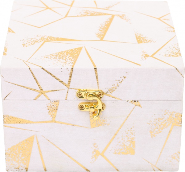 Скриня Геометрія 18х18х12 см біла із золотим