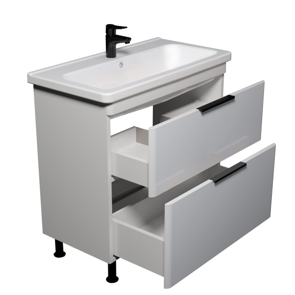 Тумба на ножках Мойдодыр Freya 80 с умывальником Creavit Ipek 80