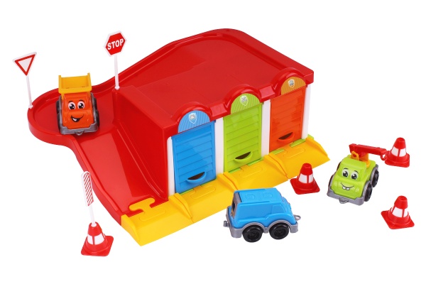 Игровой набор транспорта ТехноК с машинками и дорожными знаками 8584