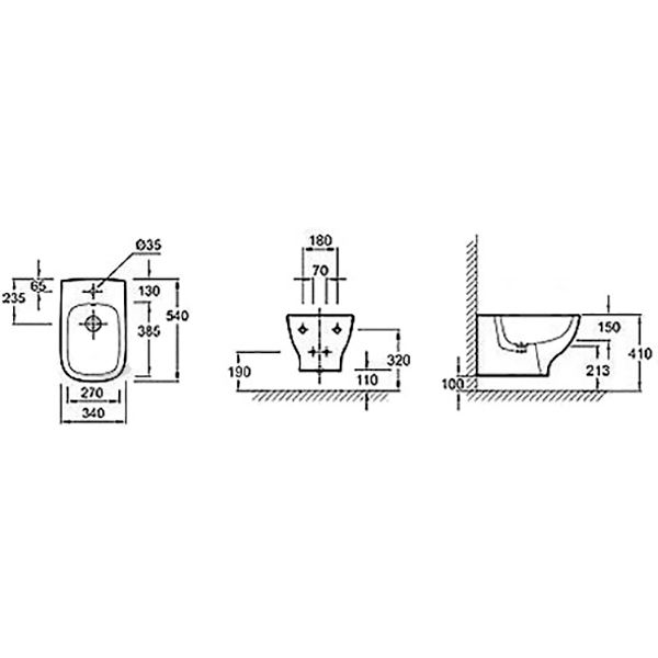 Биде подвесное Jacob Delafon Struktura Emc0002-00
