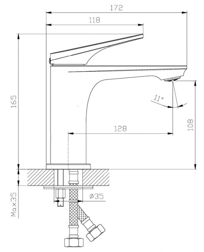 Смеситель для умывальника ScandiSPA ILM хром