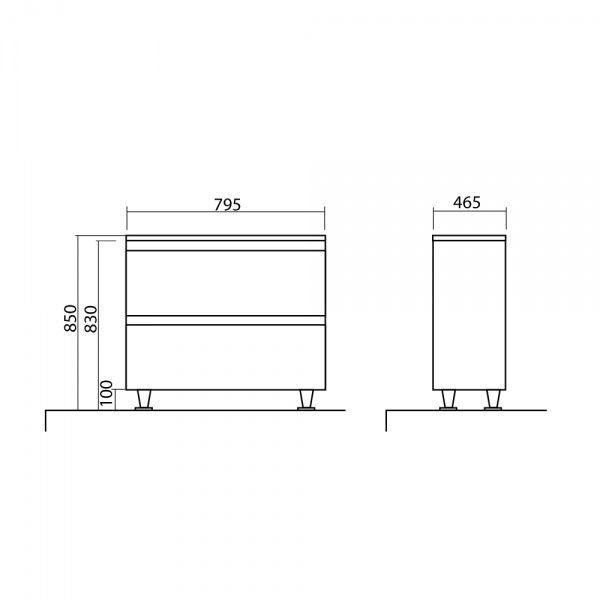 Тумба напольная Aqua Rodos Акцент каштан с умывальником Альфа 80 см