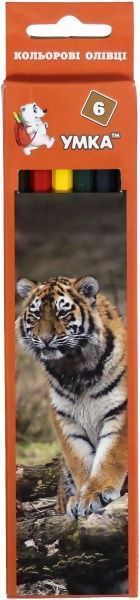 Олівці кольорові Тигр 6 кольорів ЦК41-12 Умка