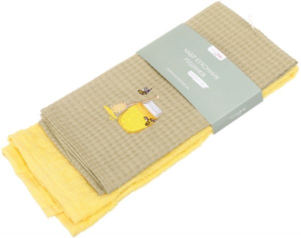 Набір рушників солодкий мед 45x60 см Homeline бежевий/жовтий 