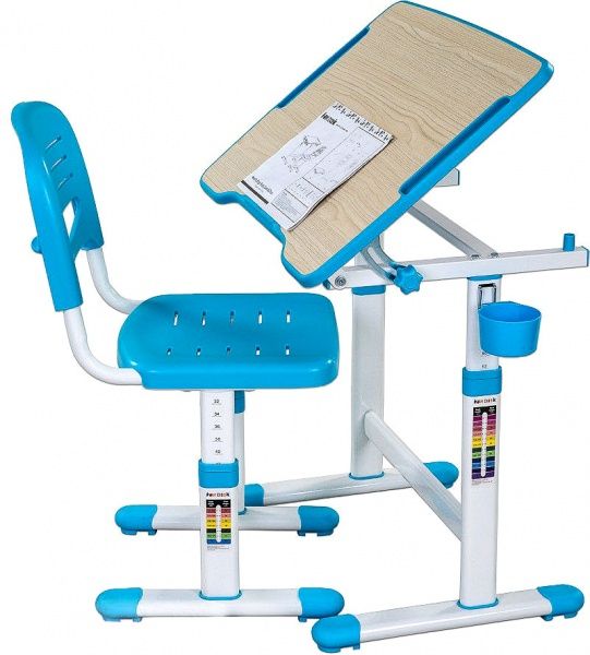 Комплект парта и стул-трансформер FunDesk Piccolino II Blue