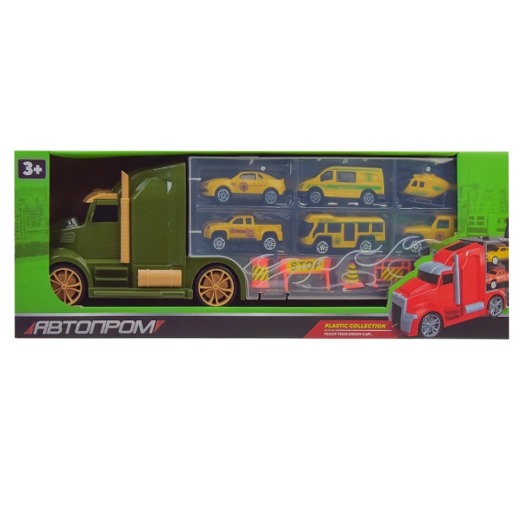 Автовоз Автопром Трейлер з машинками 8081C