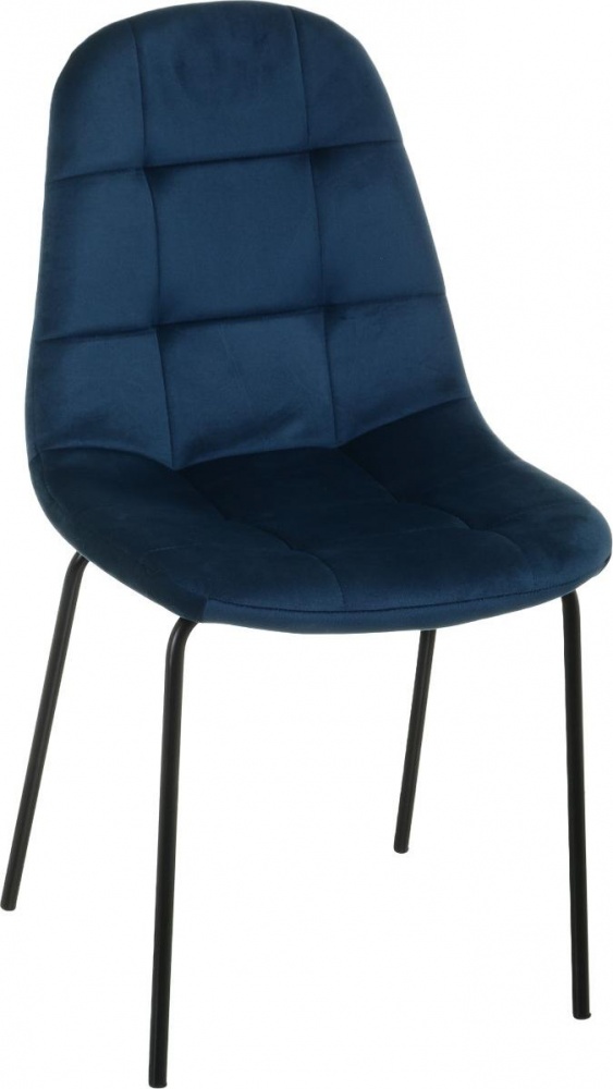 Стул Vitus 44х52,5х83,5 см бархат HLR-63 синий / черный