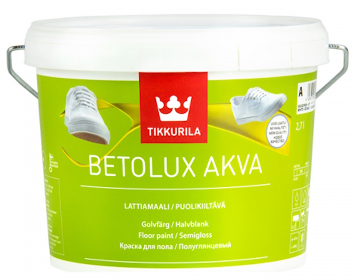 Фарба акрилатна TIKKURILA Бетолюкс Аква напівглянець 0,9л 1,08кг