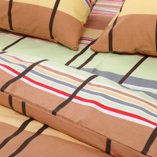 Комплект постільної білизни Клітинка 2 євро жовтий Rigel 