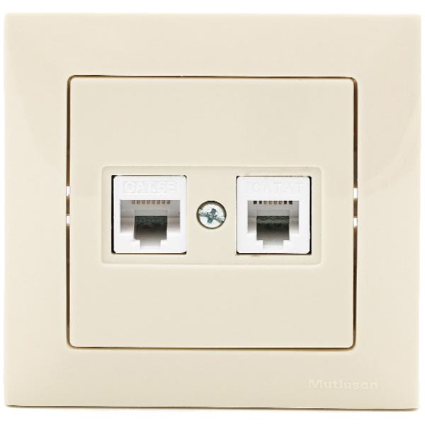 Розетка Mutlusan Candela комбінована кремова