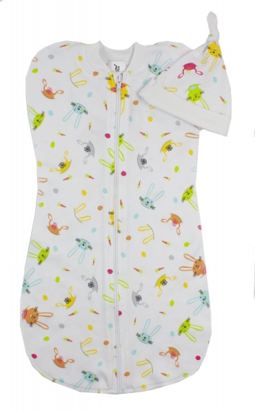 Спальный мешок унисекс Luna Kids Зайчики р.62 белый с принтом 