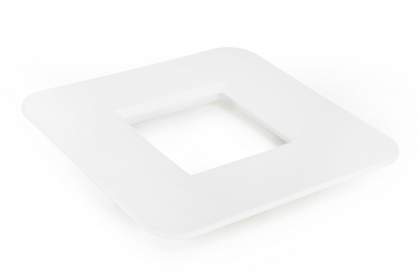 Горщик пластиковий Mondum Медітеранео 40x45x36 см (ніжки коричневі/срібні) квадратний 36 л білий 