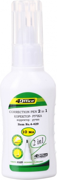 Корректор 4Office 2 в 1 клапан пишущий узел + кисточка 10мл 4-429