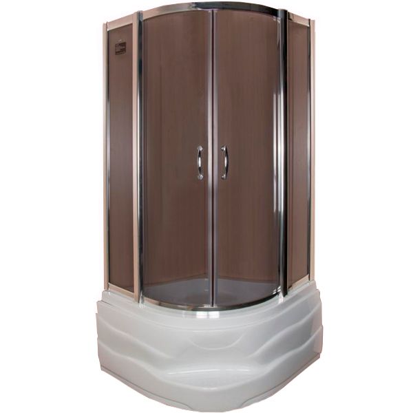 Душова кабіна Korra K-222 900x900x2025 профіль хром, скло чайне