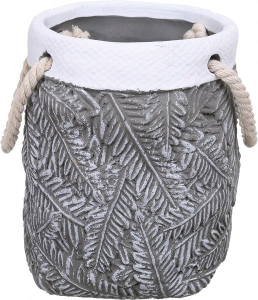 Кашпо Leaf 12х12х15,5 см сірий
