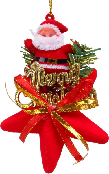 Декоративна підвіска Зірка 13 см червоний NY21004