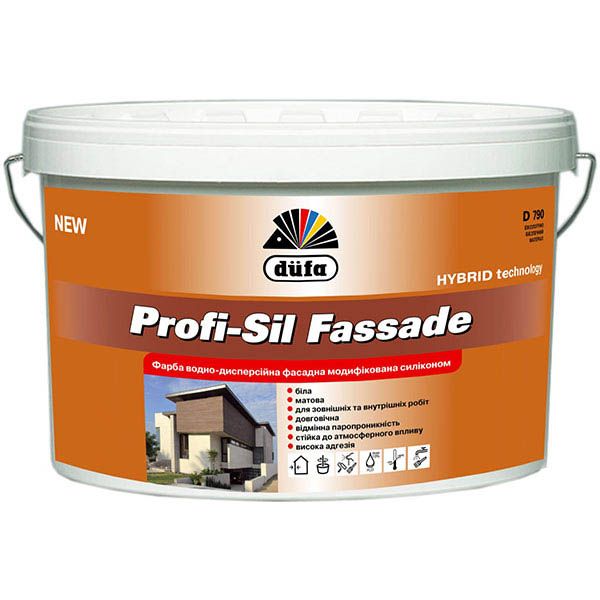 Краска Dufa Profi-Sil Fassad D790 белый 10л 14кг