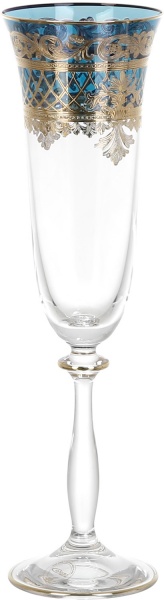 Набір бокалів для шампанського Blue and Gold 190 мл 6 шт. Combi 