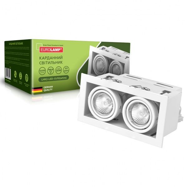 Светильник точечный Eurolamp карданный на 2 лампы 50 Вт GU10 белый 