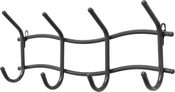 Вешалка для одежды на 4 крючка черная