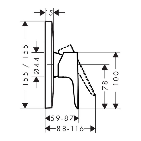 Верхня частина змішувача для душу Hansgrohe Talis E 71765670 чорний матовий