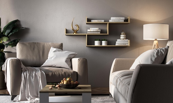 Полка Грейд Остин 1194x550x252 мм дуб крафт золотой 