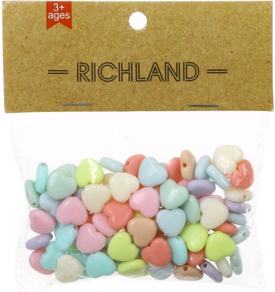 Декоративні вироби з пластику у вигляді серця різних кольорів 1 комплектів