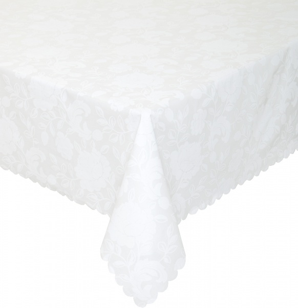 Скатерть Белая роза 140x180 см белый Прованс 
