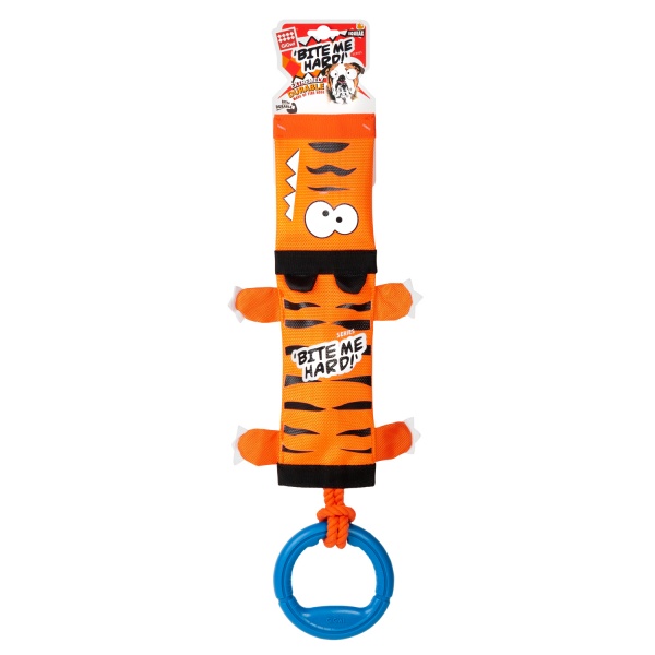 Іграшка для собак GiGwi Тигр на мотузці з пищалкою Bite me hard 2345