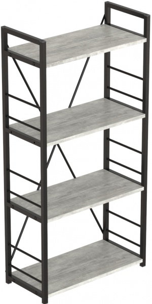 Этажерка Коннект 4/60 1200х600х280 мм урбан лайт/черный (XK01200)