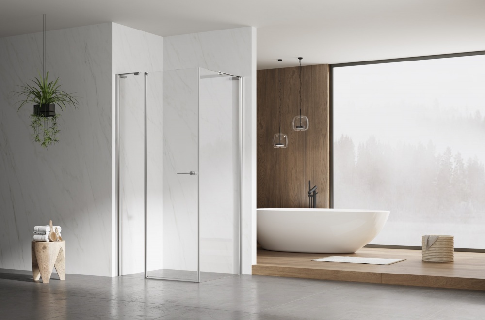 Душевое ограждение EGO квадратное распашное LEX CHROME 90х90х200 см