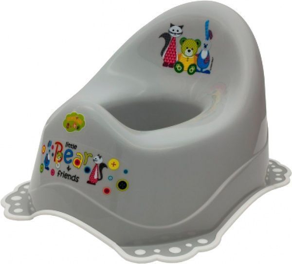 Горшок Maltex Мишка с резинками серый
