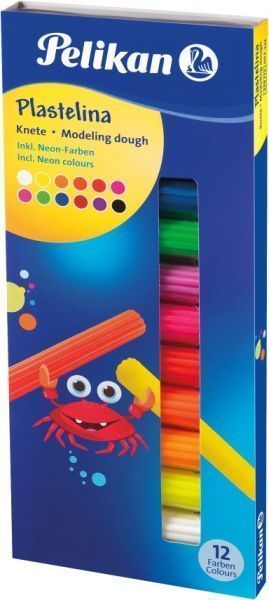 Пластилин Plastilina Neon 96 г 12 цветов 602334 Pelikan