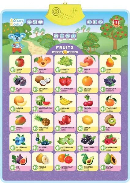 Интерактивный игровой набор Smart Koala аудио постер Fruits SKCIF3