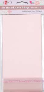 Набір заготовок для листівок 5 шт. 10x20 см рожевий перламутровий 250 г/м2 