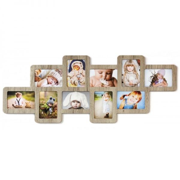 Рамка для фото 90х36 ДВП, светлое дерево 10x15 см 