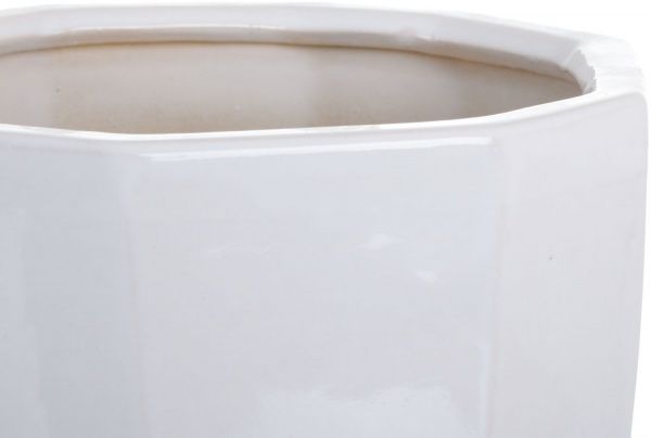 Горщик Viet Thanh Ceramic з блюдцем багатокутник 22х24 см VT.10972-2 фігурний білий 