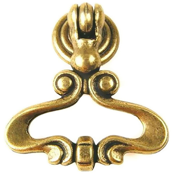 Меблева ручка 42х28 мм на один отвір мм антична латунь REI 1097