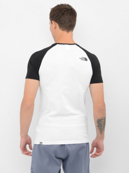 Футболка THE NORTH FACE M S/S RAGLAN EASY TEE - EU NF0A37FVLA91 р.XL біло-чорний