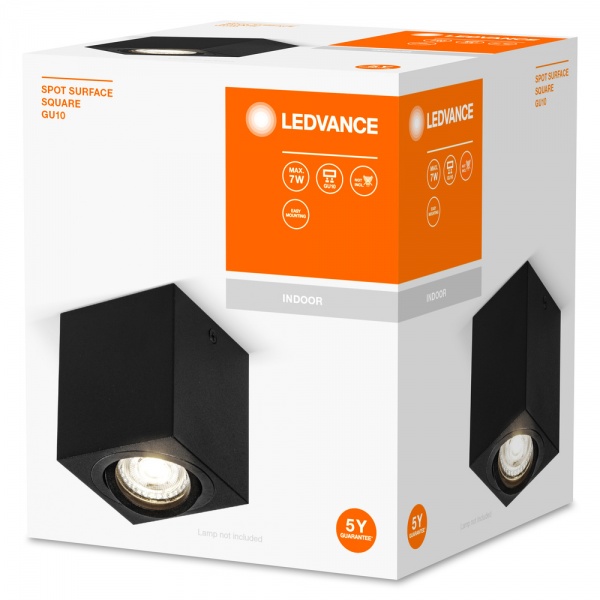 Світильник точковий Ledvance Spot Surface Square BK 220 Вт GU10 чорний 