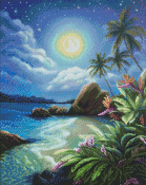 Алмазна мозаїка Місячна ніч 40х50см Ідейка 